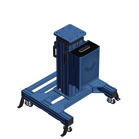 Telescopic Robot Pedestal Compatible with UR20/CRX25iA - Mobile Angled view